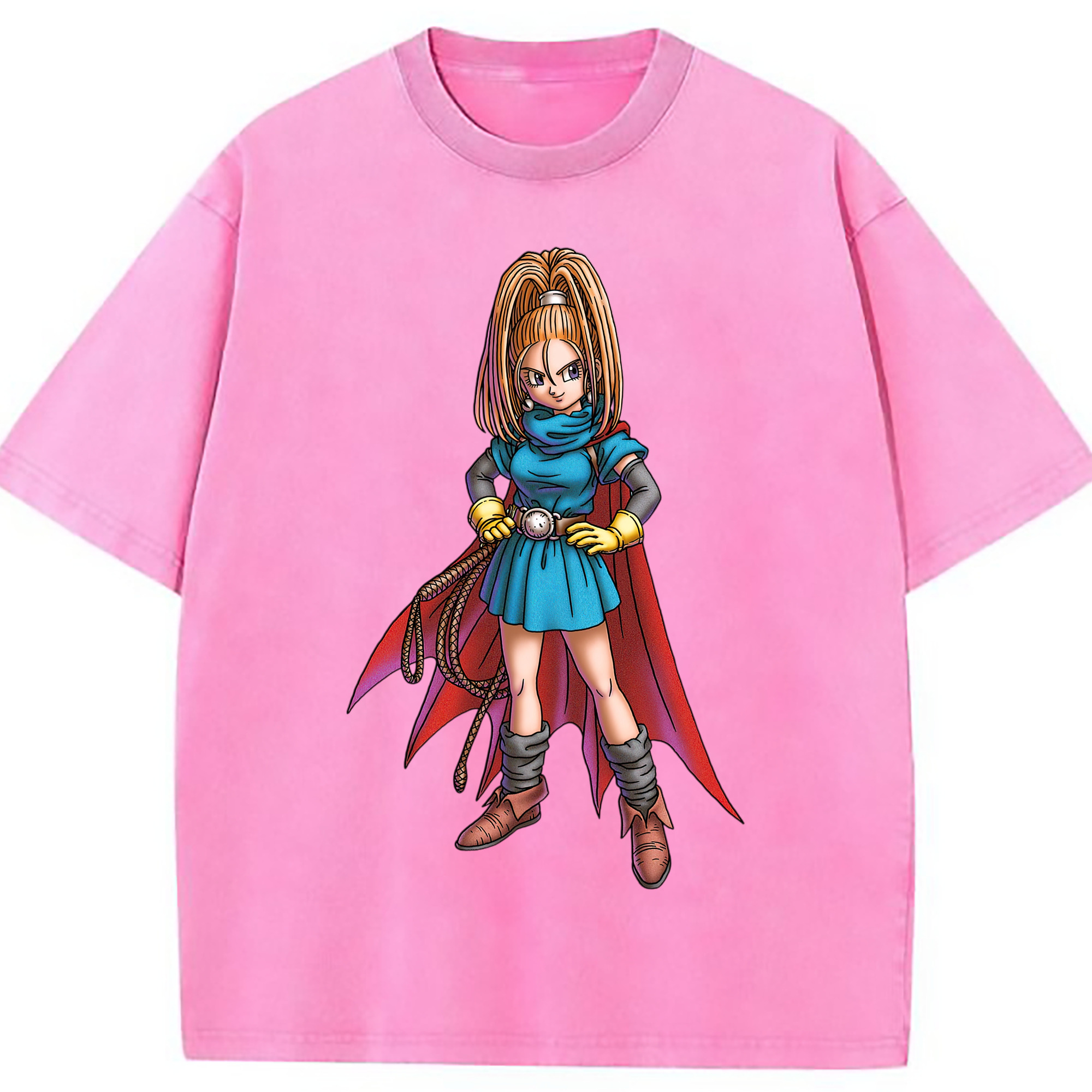 （画像用） ドラゴンクエスト Doragon Kuesuto Dragon Quest 綿100% ヴィンテージ風 半袖Tシャツ（フロントプリント）